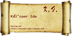 Kácser Ida névjegykártya